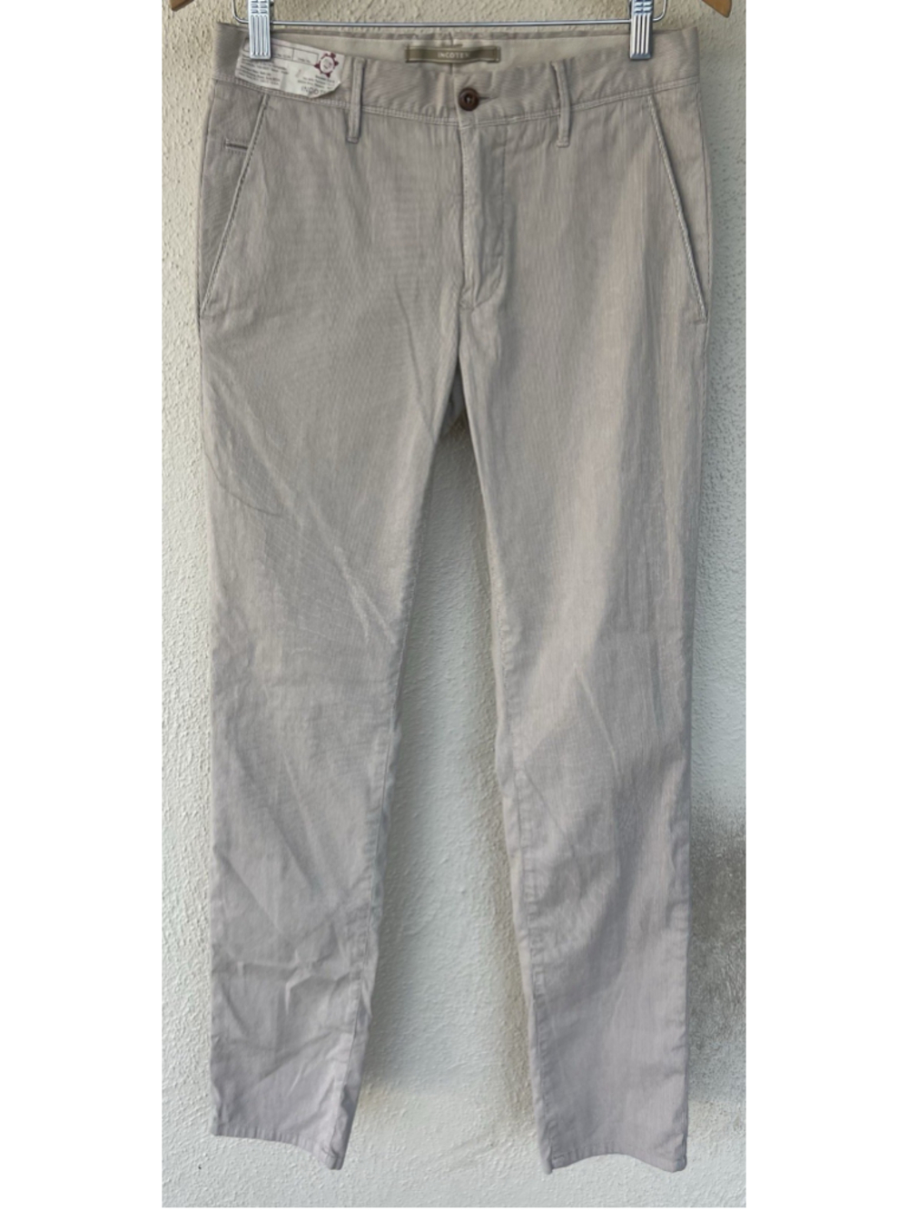 Incotex Slacks Pinstripe Cotton Chino Pants Tight Fit Pattern 32 Men’s Size 30